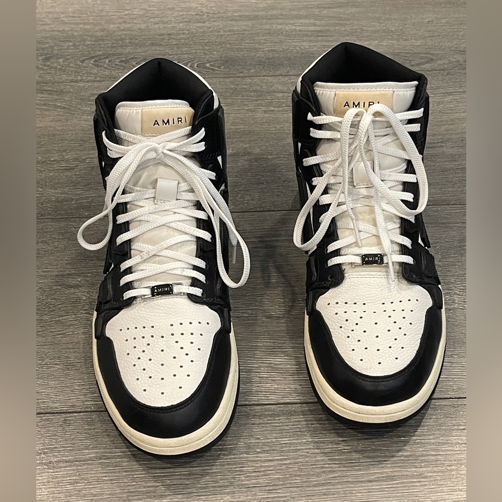 AMIRI Black and White High-Top Sneakers